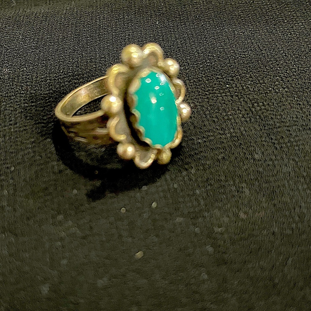 Native American Sterling Silver and Turquoise Ring